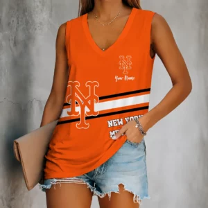 Limited Edition – Customized MLB New York Mets Women’s V-Neck Tank Top