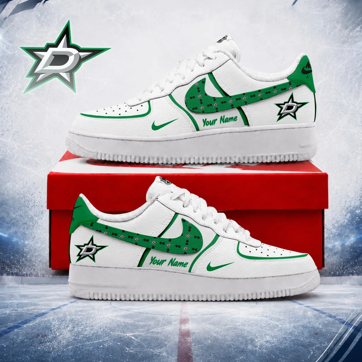 Limited Edition – Customized NHL Dallas Stars Af1 Shoes