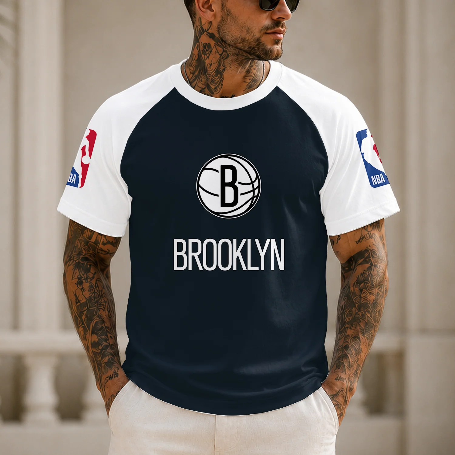 Limited Edition – Customized NBA Brooklyn Nets Raglan Tee