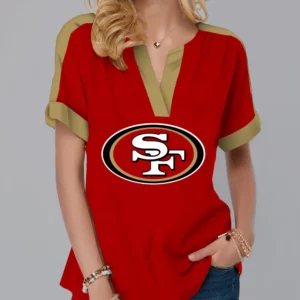 Limited Edition – Customized NFL San Francisco 49Ers V-Neck Female Shirt