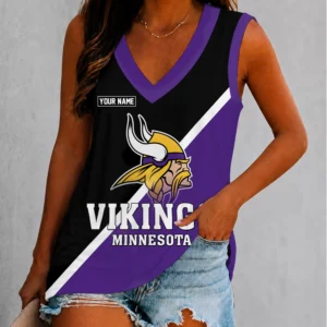 Limited Edition – Customized NFL Minnesota Vikings Women’s V-Neck Tank Top