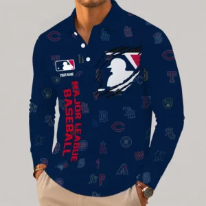 Limited Edition – Customized MLB All Teams Men’s Long Sleeve Polo