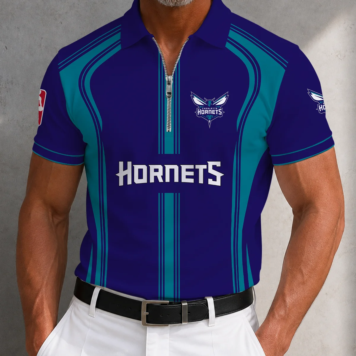 Limited Edition – Customized NBA Charlotte Hornets Zip Polo Shirt