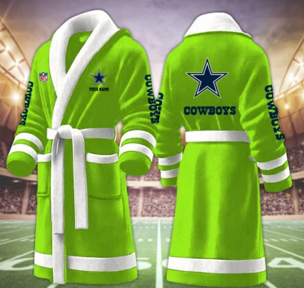 Limited Edition – Customized NFL Dallas Cowboys Multicolor Fleece Bathrobe - Image 3