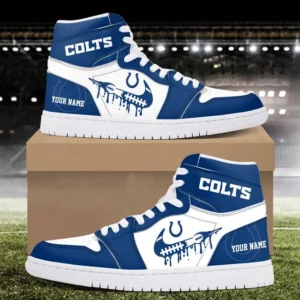 Limited Edition – Customized NFL Indianapolis Colts Air Jordan 1 Sneakers