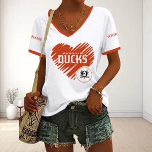 Limited Edition – Customized NHL Anaheim Ducks V-Neck Female Shirt