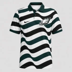 Limited Edition – Customized NFL Philadelphia Eagles Striped Polo Shirt