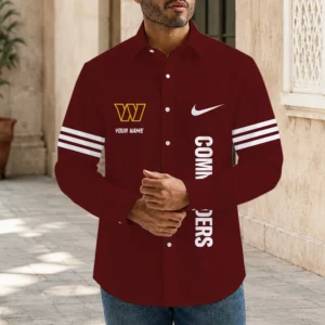 Limited Edition – Customized NFL Washington Commanders Men’s Long Sleeve Button-Up Shirt