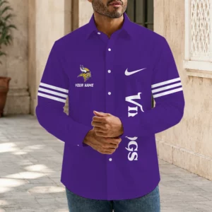 Limited Edition – Customized NFL Minnesota Vikings Men’s Long Sleeve Button-Up Shirt