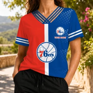 Limited Edition – Customized NBA Philadelphia 76Ers V-Neck Shirt