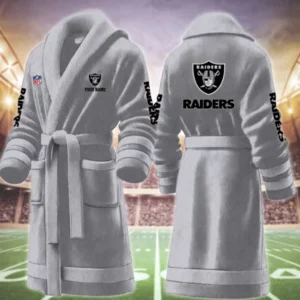 Limited Edition – Customized NFL Las Vegas Raiders Multicolor Fleece Bathrobe