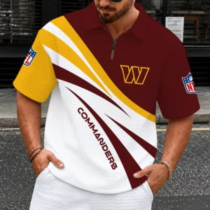 Limited Edition – Customized NFL Washington Commanders Quarter-Zip Polo Shirt