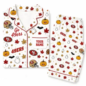 Limited Edition – Customized NFL San Francisco 49Ers Halloween Long Pajamas Set