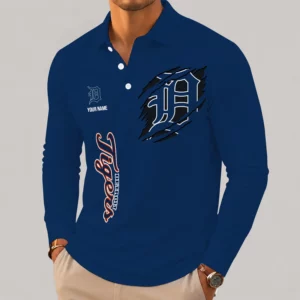 Limited Edition – Customized MLB Detroit Tigers Men’s Long Sleeve Polo