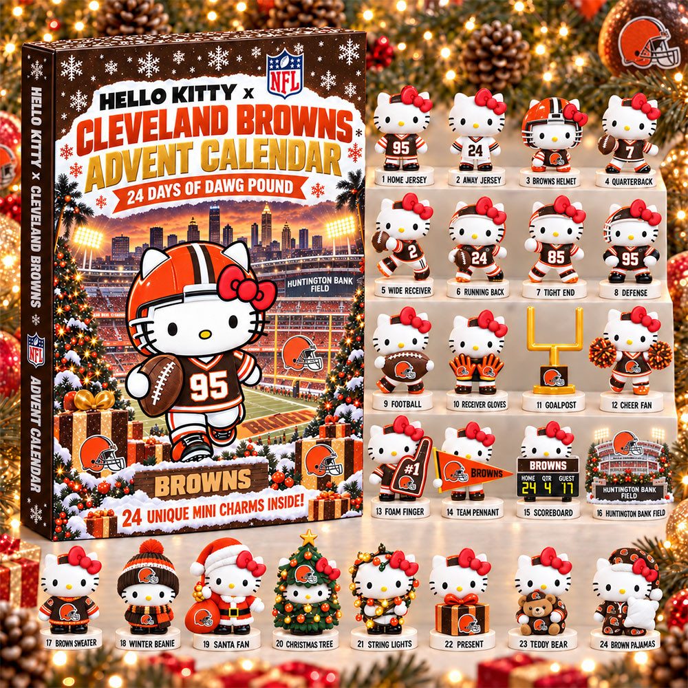 Hello Kitty x Cleveland Browns 2026 Christmas Advent Calendar Browns Christmas Calendar