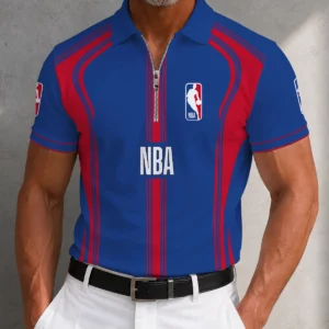 Limited Edition – Customized NBA National Basketball Association Zip Polo Shirt