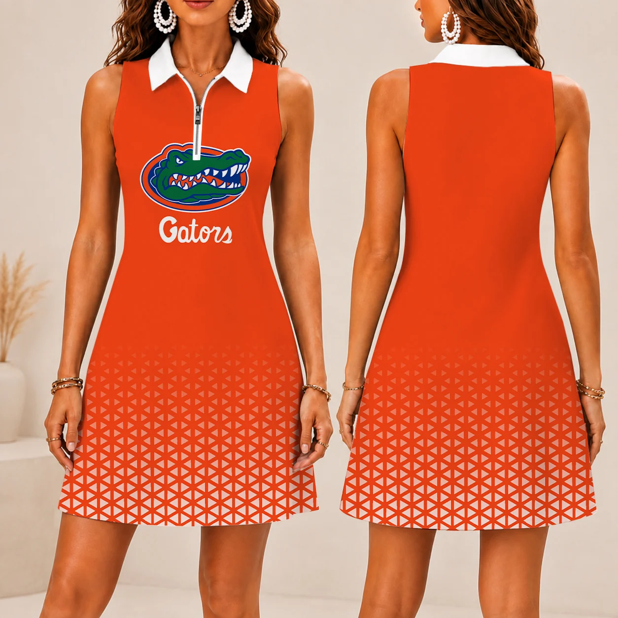 Limited Edition – Customized NCAA Florida Gators Women’s Zip Sleeveless Polo Dress