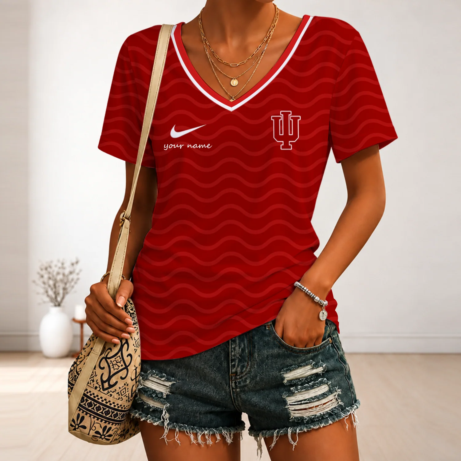 Limited Edition – Customized NCAA Indiana Hoosiers Strappy V-Neck Female Shirt