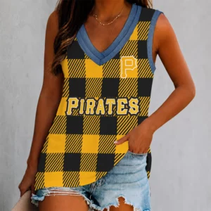 Limited Edition – Customized MLB Pittsburgh Pirates Women’s V-Neck Tank Top