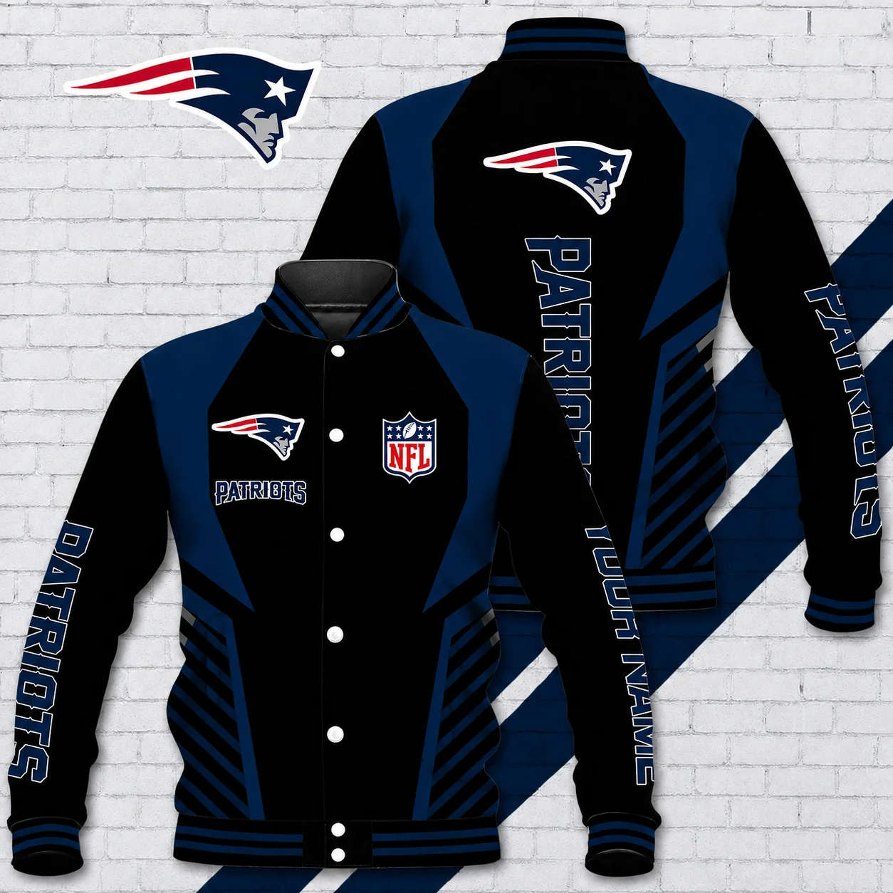 Limited Edition – Customized NFL New England Patriots Satin Varsity & Baseball Jacket
