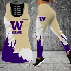 Limited Edition – Customized NCAA Washington Huskies Hollow Tank Top & Leggings Set