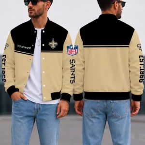 Limited Edition – Customized NFL New Orleans Saints Satin Varsity & Baseball Jacket