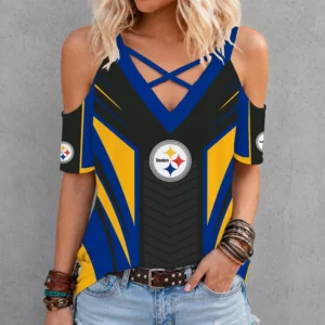 Limited Edition – Customized NFL Pittsburgh Steelers Criss Cross V-Neck Top