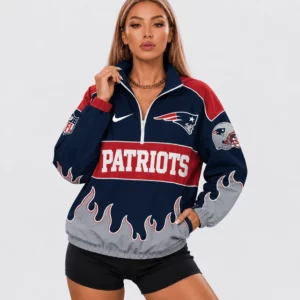 Limited Edition – Customized NFL New England Patriots V-Neck Zipper Sweatshirt Jacket