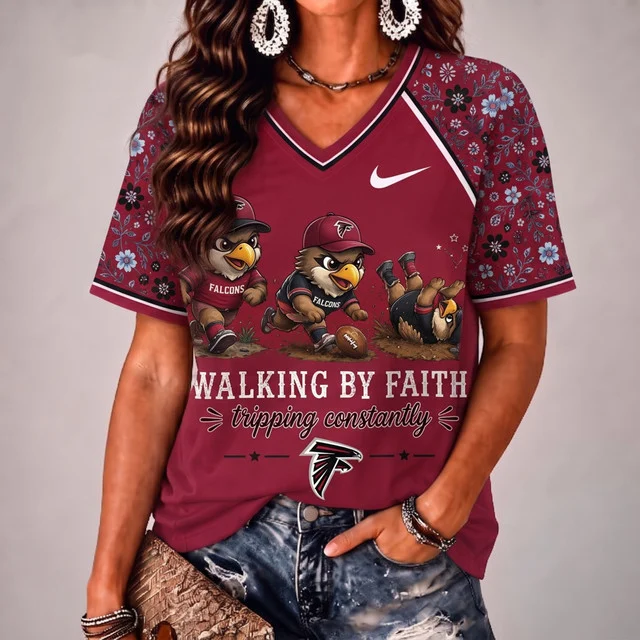 Limited Edition – Customized NFL Atlanta Falcons V-Neck Female Shirt