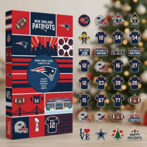 New England Patriots Advent Calendar 2026 24 Day Christmas Countdown Friend Gifts