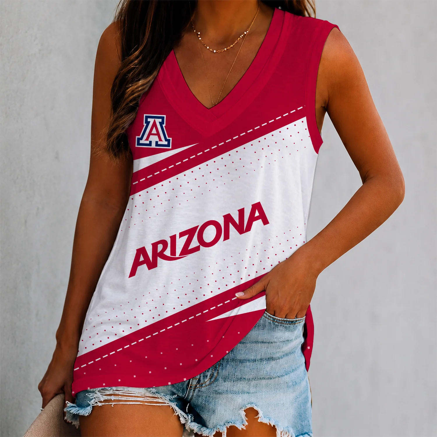 Limited Edition – Customized NCAA Arizona Wildcats Women’s V-Neck Tank Top