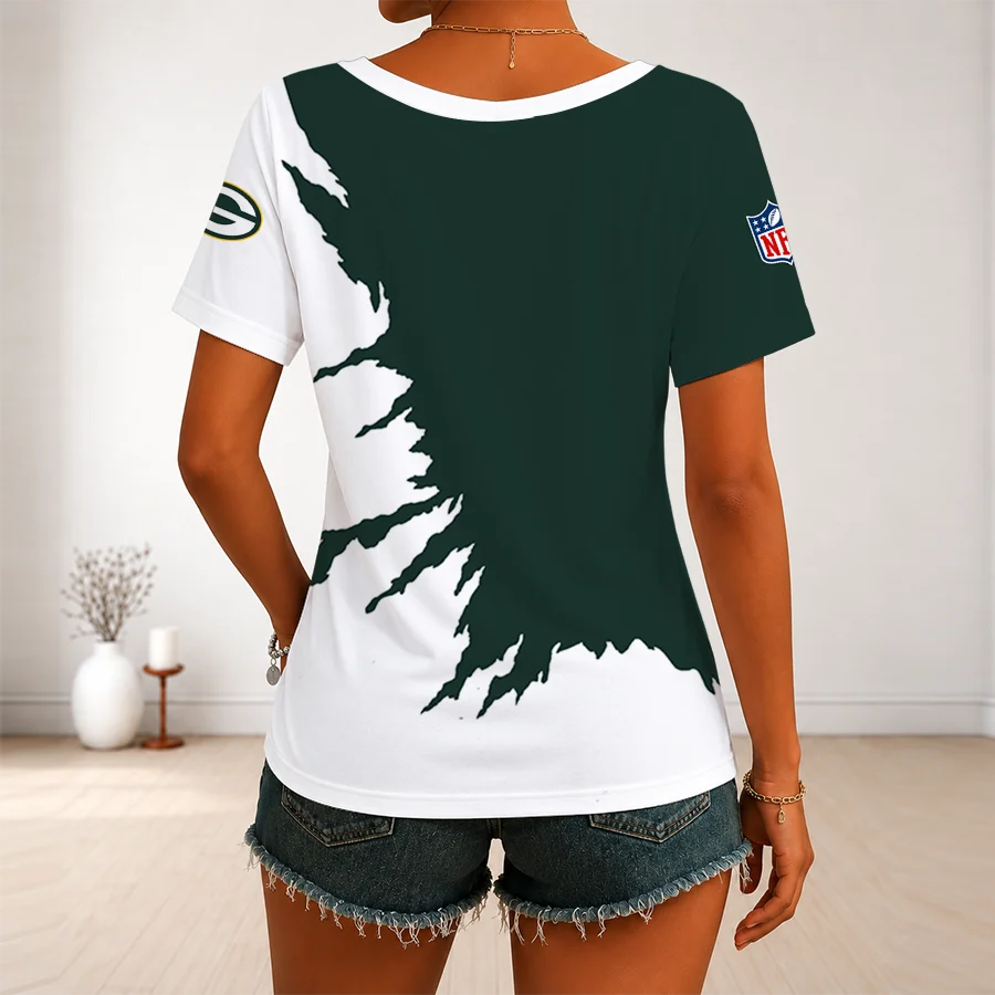 Limited Edition – Customized NFL Green Bay Packers V-Neck Female Shirt - Image 2
