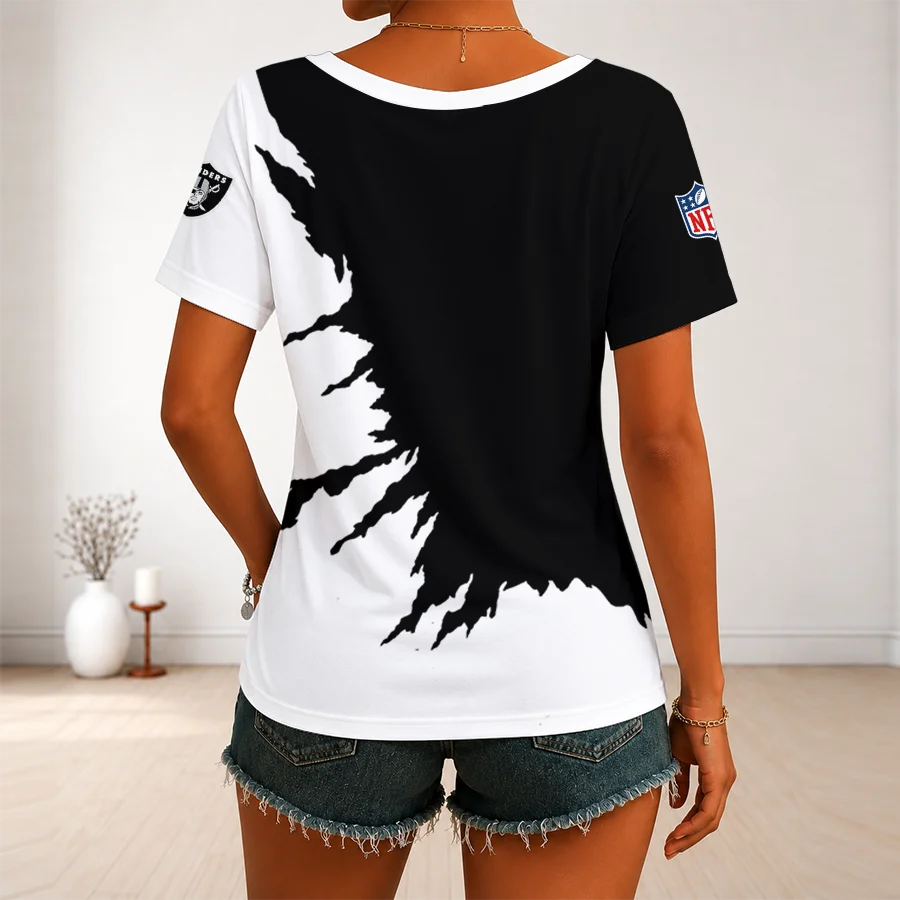 Limited Edition – Customized NFL Las Vegas Raiders V-Neck Female Shirt - Image 2