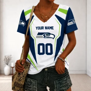 Limited Edition – Customized NFL Seatlle Seahawks V-Neck Female Shirt