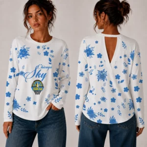 Limited Edition – Customized WNBA Chicago Sky Women’s Back V-Cut Long-Sleeve Shirt