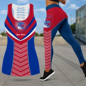 Limited Edition – Customized NHL New York Rangers Leggings & Hollow Tank Top Set