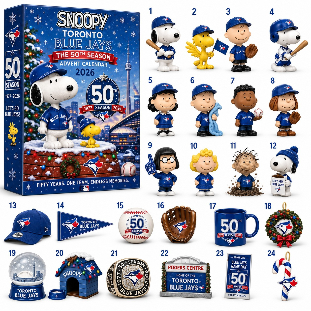 Snoopy x Toronto Blue Jays Christmas Advent Calendar 2026 Jays Christmas Merch