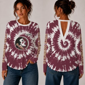 Limited Edition – Customized NCAA Florida State Seminoles Women’s Back V-Cut Long-Sleeve Shirt