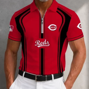 Limited Edition – Customized MLB Cincinnati Reds Zip Polo Shirt