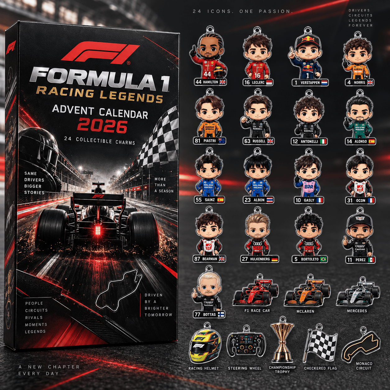 Formula 1 Racing Legends Advent Calendar 2026 Motorsport Christmas Gift For F1 Fans