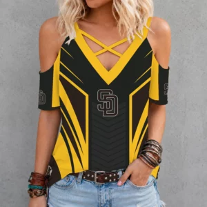Limited Edition – Customized MLB San Diego Padres Criss Cross V-Neck Top