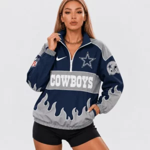 Limited Edition – Customized NFL Dallas Cowboys V-Neck Zipper Sweatshirt Jacket