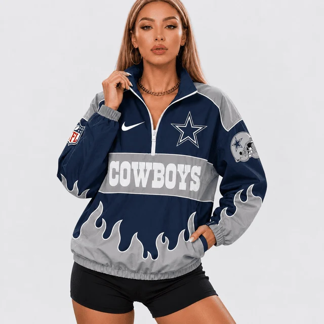 Limited Edition – Customized NFL Dallas Cowboys V-Neck Zipper Sweatshirt Jacket