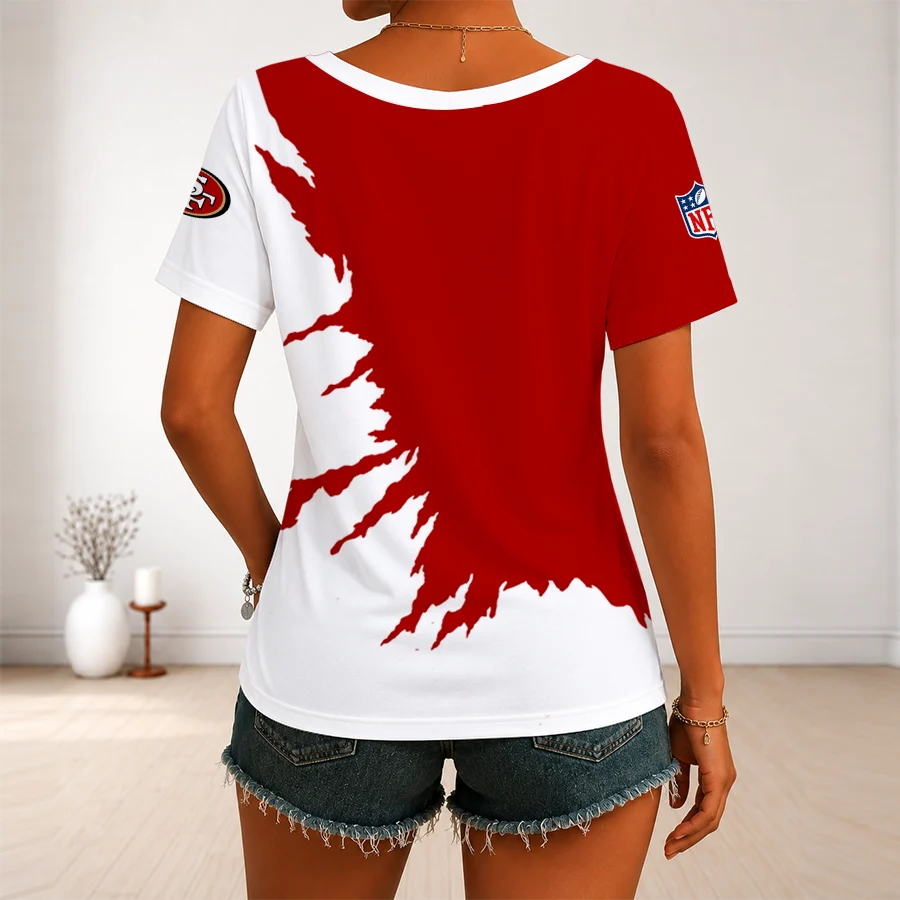 Limited Edition – Customized NFL San Francisco 49Ers V-Neck Female Shirt - Image 2