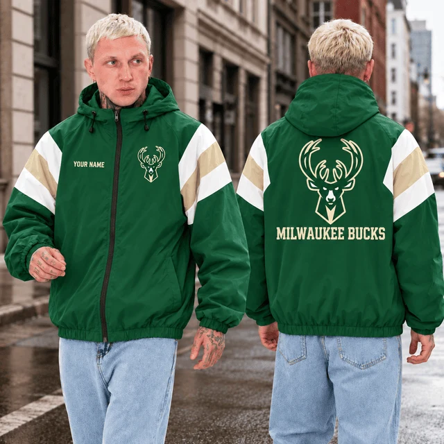 Limited Edition – Customized NBA Milwaukee Bucks Windbreaker Jacket
