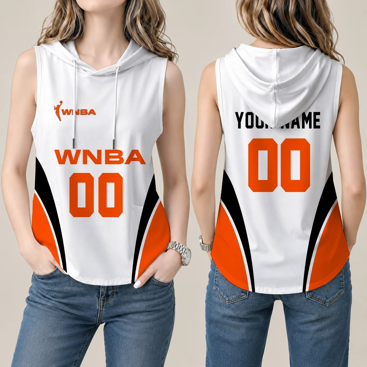 Limited Edition – Customized WNBA Women’s National Basketball Association Women’s Sleeveless Hooded Pocket Tank Top