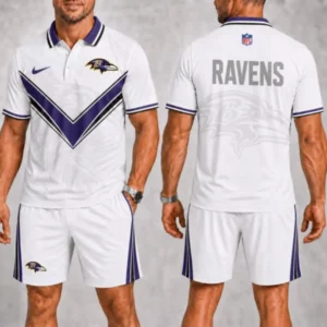 Limited Edition – Customized NFL Baltimore Ravens Polo Shirt & Short Pants