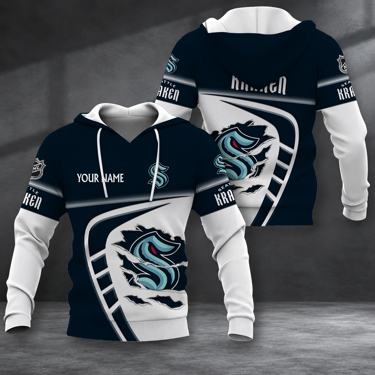 Limited Edition – Customized NHL Seattle Kraken T-Shirt, Polo Shirt, Zip Polo Shirt, Sweatshirt, Hoodie & Zip Hoodie