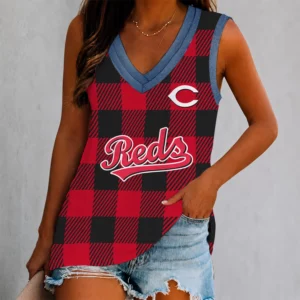 Limited Edition – Customized MLB Cincinnati Reds Women’s V-Neck Tank Top