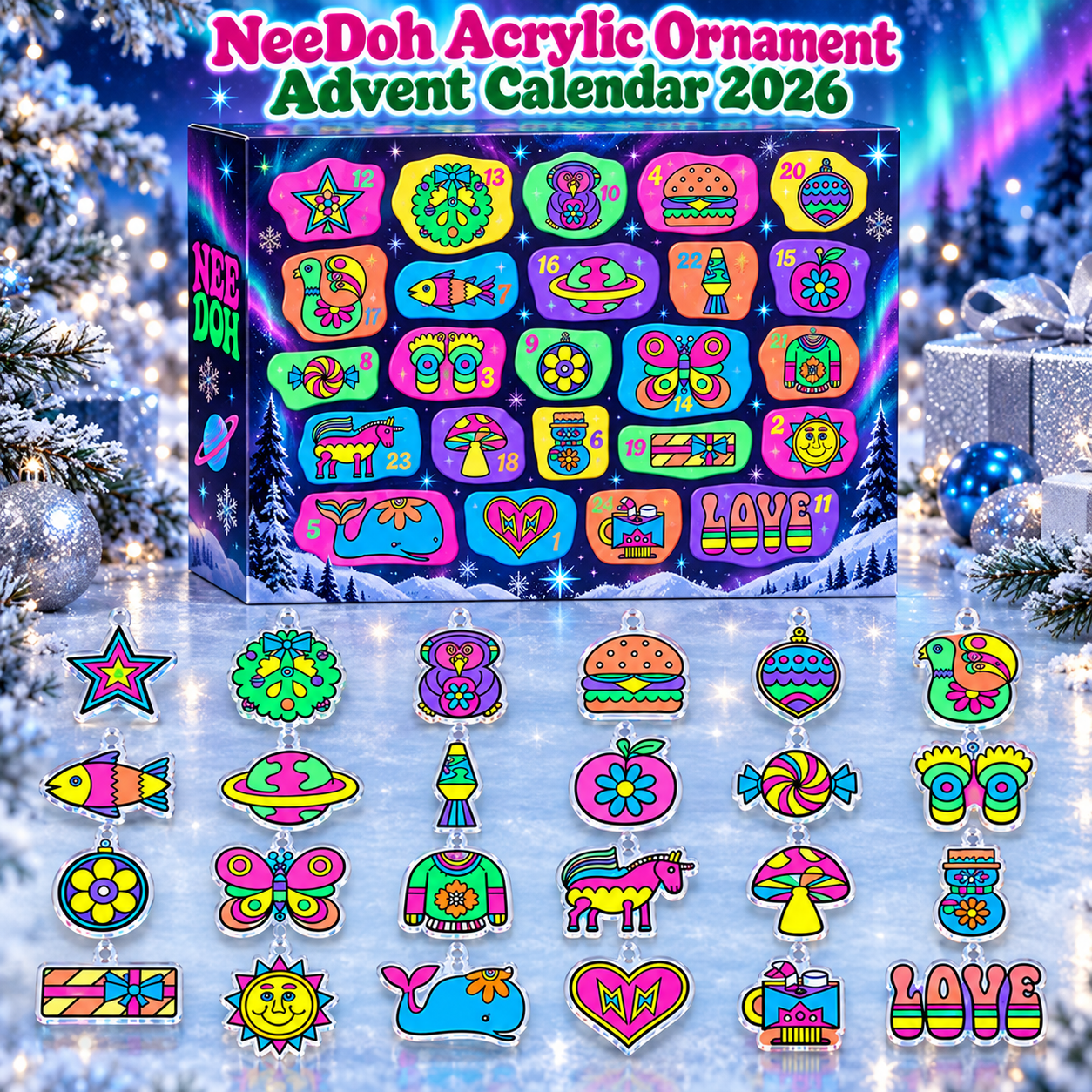 Schylling NeeDoh Christmas Advent Calendar 2026 Xmas Countdown Christmas Gifts Ideas